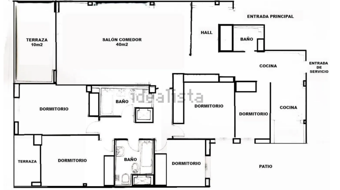Plano piso en venta Cuatro Caminos